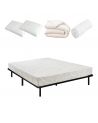 PRÊT A DORMIR EUPRAXIE | Matelas Mémoire de forme gel, cadre à lattes en kit, couette, oreillers et protège matelas