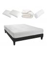 PRÊT A DORMIR HERA | Matelas Mémoire de forme, sommier à lattes en kit, couette, oreillers et protège matelas