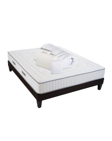 PRÊT A DORMIR CRISTAL | Matelas Mémoire de forme, sommier à lattes en kit, couette, oreillers & protège matelas